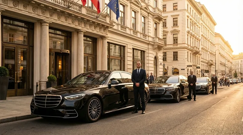 Business Roadshow Wien – Luxusfahrzeuge am Hotel