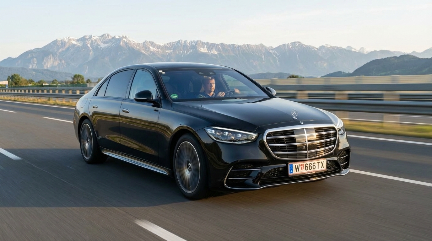 Mercedes S-Klasse auf der Autobahn – Langstrecken Chauffeur